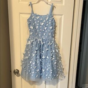 Rare Editions Light Blue Butterfly Dress